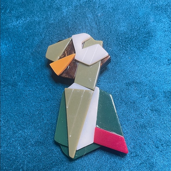 Geometric Multicolor Acrylic Brooch - Picture 1 of 1